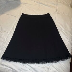 Kate Hill Women Lined Black Skirt With A  Small Fringe Hem 18W  Originally $100